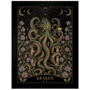 Kraken, Sternenlicht-Tarot-Kunst Postkarte