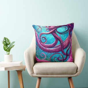 Kraken Tentacles Pink Octopus Kissen