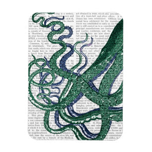 Kraken-Tentakeln Grün und Blau Magnet