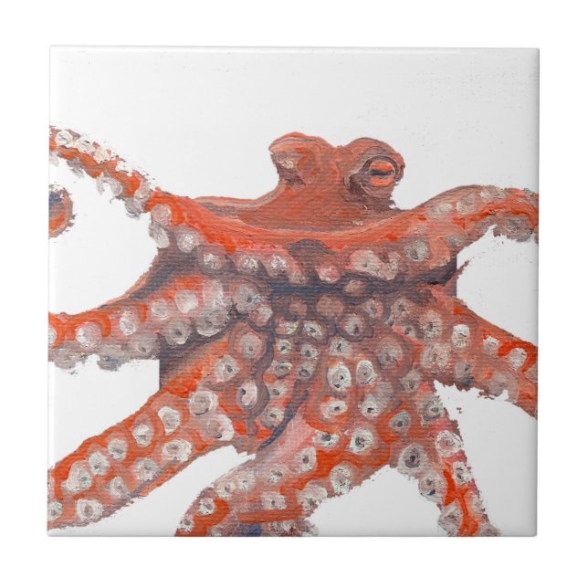 Kraken-Tintenfisch Kraken Malerei Fliese (Vorderseite)