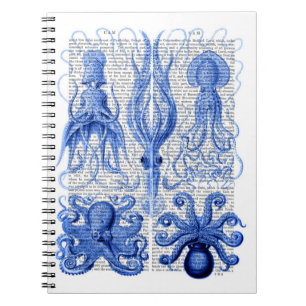 Kraken-u. Tintenfisch-Blau Notizblock