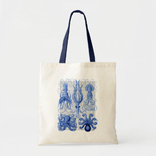 Kraken-u. Tintenfisch-Blau Tragetasche