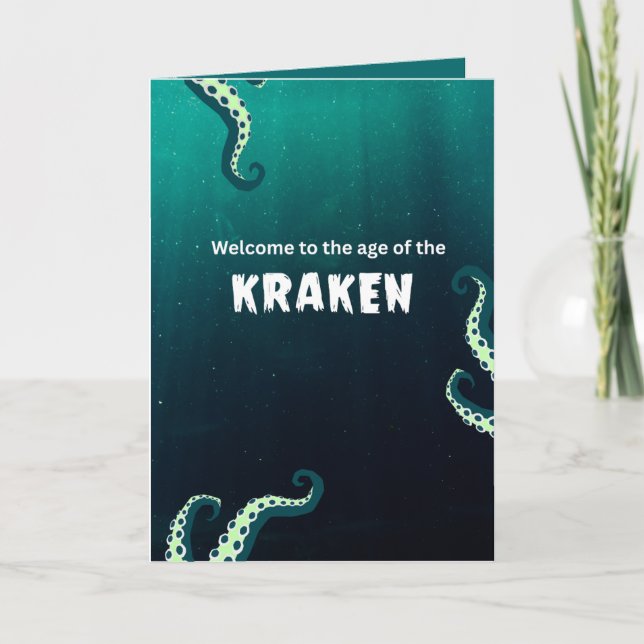 Kraken und Cracken der Geburtskarte Einladung (Vorderseite)