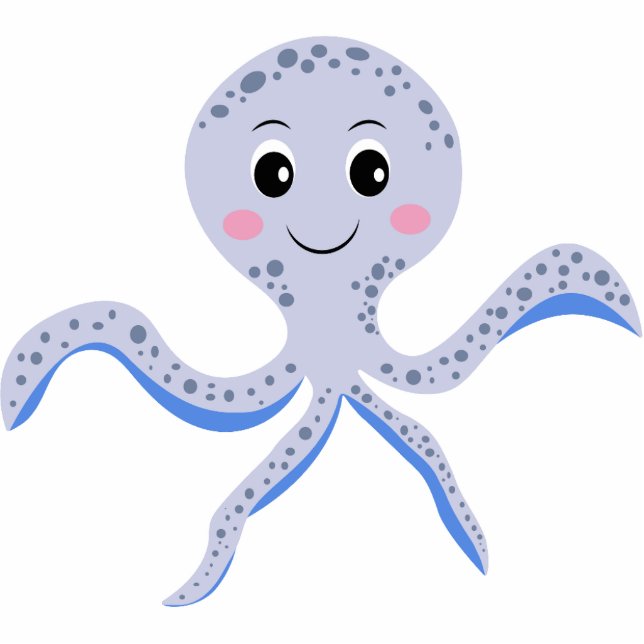 Kraken unter dem Meereskidsmuster Freistehende Fotoskulptur (Vorne)