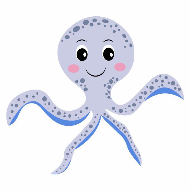 Kraken unter dem Meereskidsmuster Freistehende Fotoskulptur (Vorne)