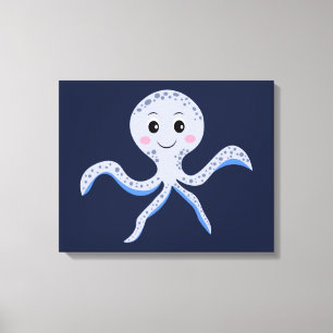 Kraken unter dem Meereskidsmuster Leinwanddruck