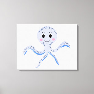 Kraken unter dem Meereskidsmuster Leinwanddruck