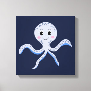 Kraken unter dem Meereskidsmuster Leinwanddruck