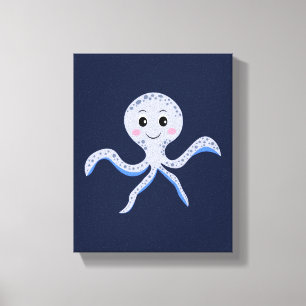Kraken unter dem Meereskidsmuster Leinwanddruck