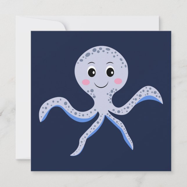 Kraken unter dem Meereskidsmuster Mitteilungskarte (Vorderseite)