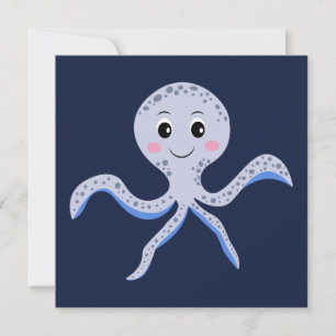 Kraken unter dem Meereskidsmuster Mitteilungskarte