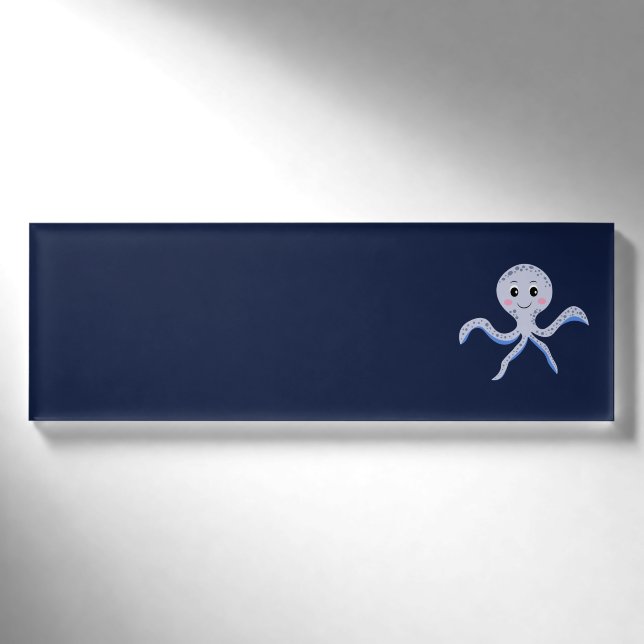Kraken unter dem Meereskidsmuster Namenschild (Vorderseite)
