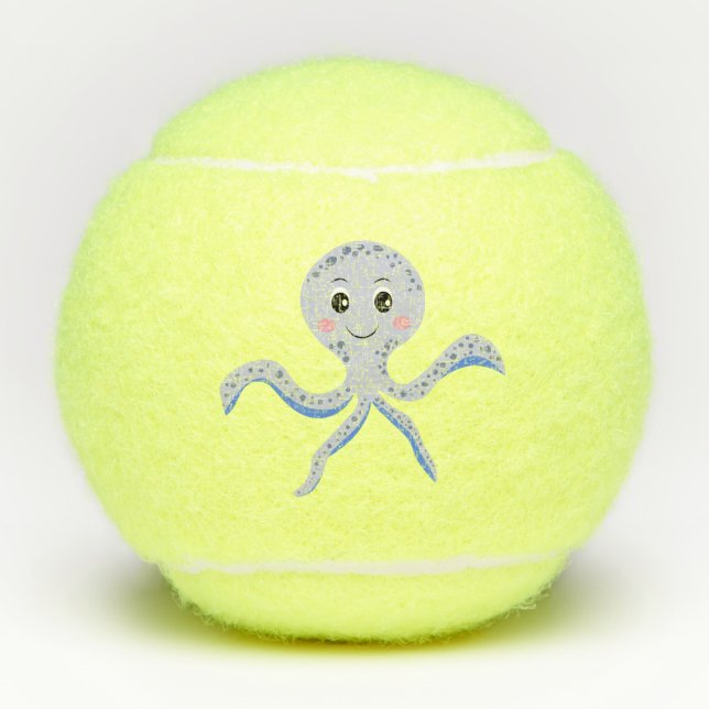Kraken unter dem Meereskidsmuster Tennisbälle (Vorderseite)