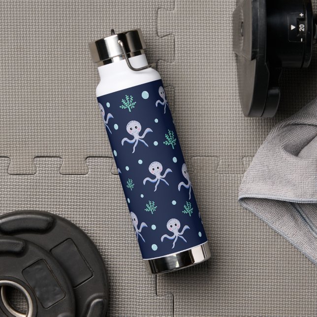 Kraken unter dem Meereskidsmuster Trinkflasche (Fitnessstudio)