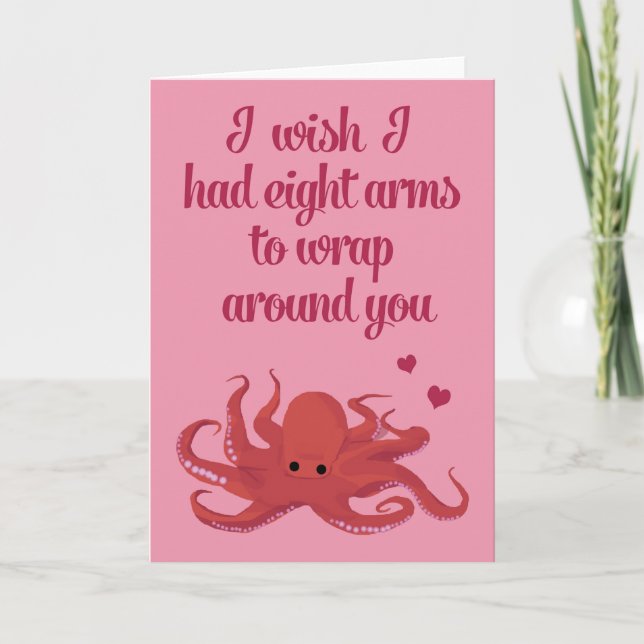 Kraken-Valentinstag-Karte Feiertagskarte (Vorderseite)