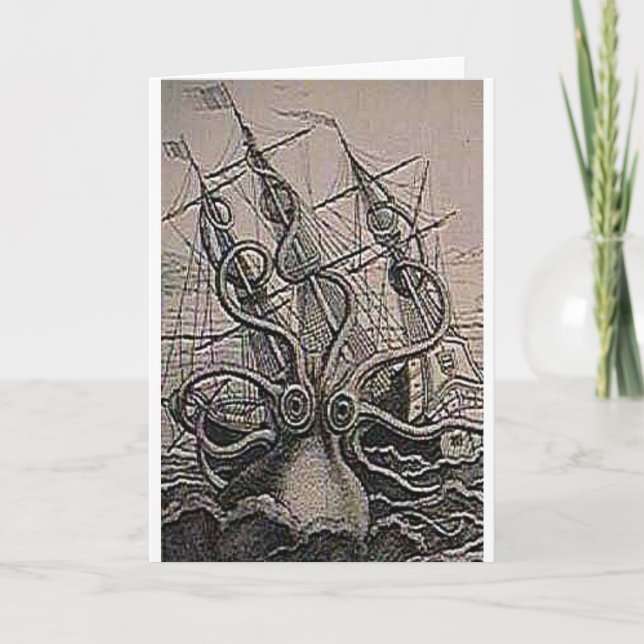 KRAKEN Vintag Print Karte (Vorderseite)