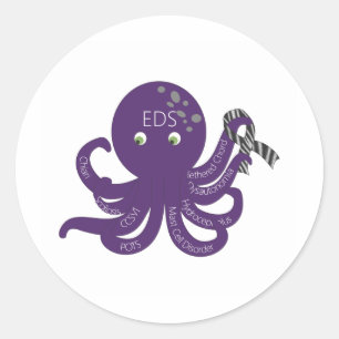 Kraken-Weiß-Rückseiten-Boden Runder Aufkleber