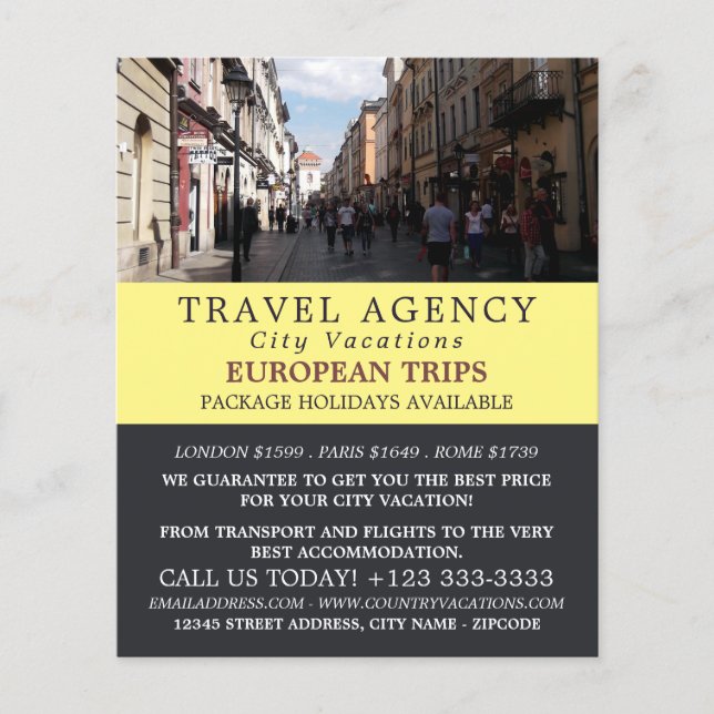 Kraków Altstadt, Polen, Flyer der Reiseagentur (Vorne)
