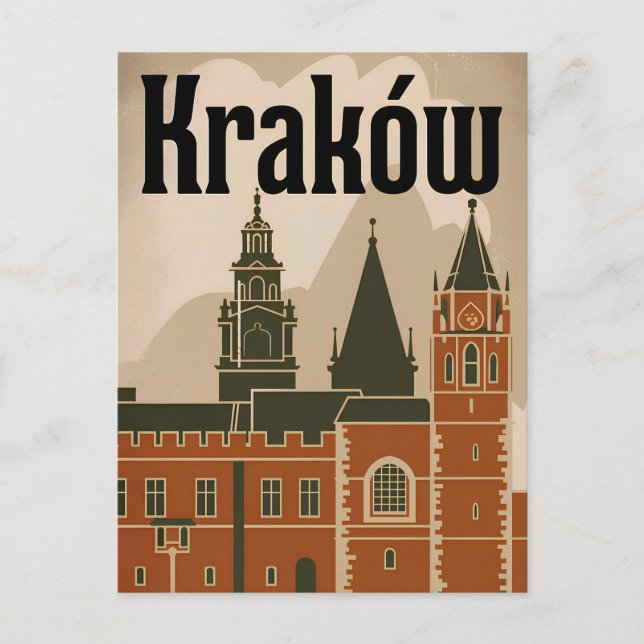 Kraków Polen Vintag Postkarte (Vorderseite)