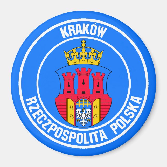 Kraków Round Emblem Magnet (Vorne)