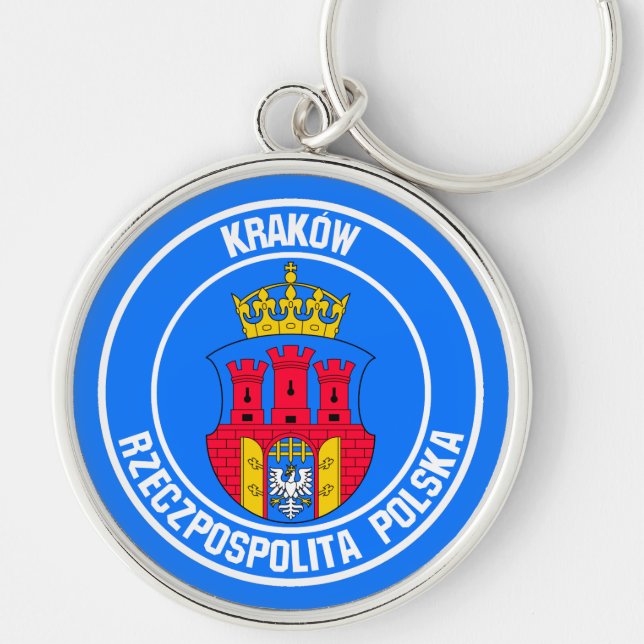 Kraków Round Emblem Schlüsselanhänger (Vorne)