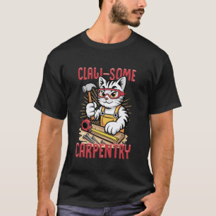 Krallen-Tolle Schreinerkatze Erbauer Feline Arbeit T-Shirt