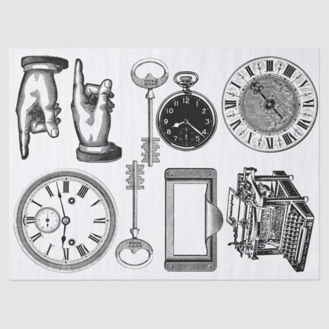 Kram-Zeitschrift Steampunk Element-Blatt Seidenpapier (Vorderseite)