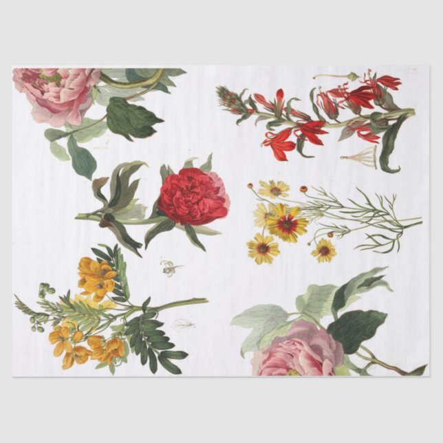 Kram-Zeitschriften-Blumenelemente Decoupage Blatt Seidenpapier (Vorderseite)