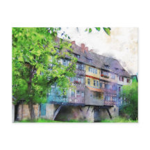 Krämerbrücke in Erfurt. Fachwerkhäuser auf