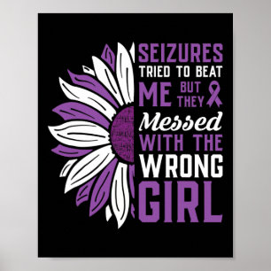 Krampfanfälle Lila Ribbon Epilepsie Bewusstseinsbi Poster