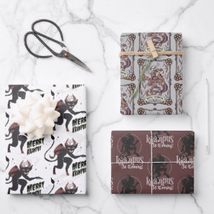 Krampus 3 Styles Weihnachtsfeiertag Geschenkpapier Set