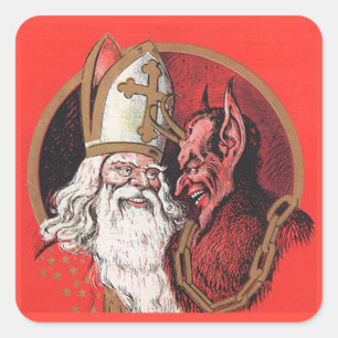 Krampus avec les autocollants de Noël de Saint Ni