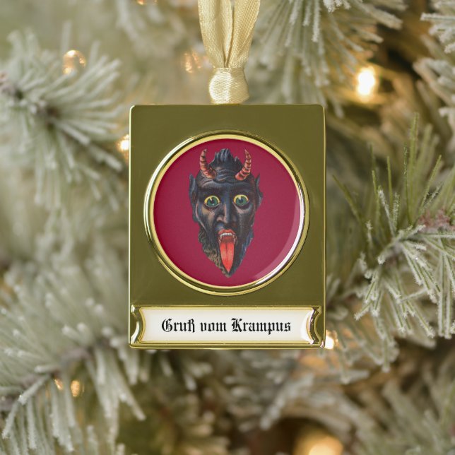 Krampus Banner Weihnachtsdekoration Banner-Ornament Gold (Baum)