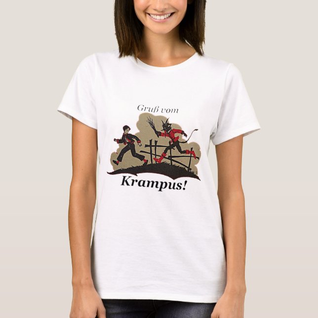 Krampus Chases Kid T-Shirt (Vorderseite)