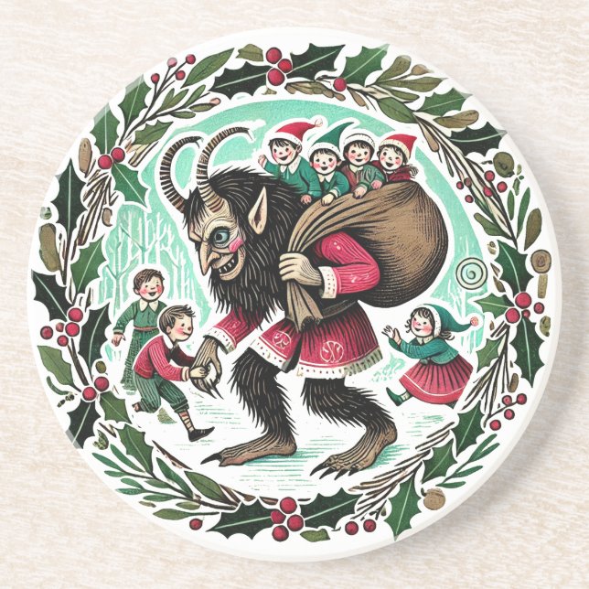Krampus Christmas Getränkeuntersetzer (Vorne)
