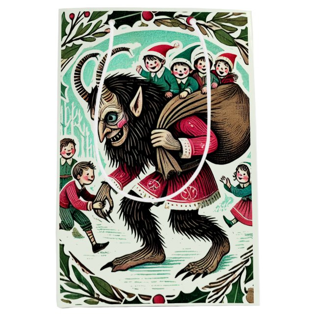 Krampus Christmas Mittlere Geschenktüte (Vorderseite)
