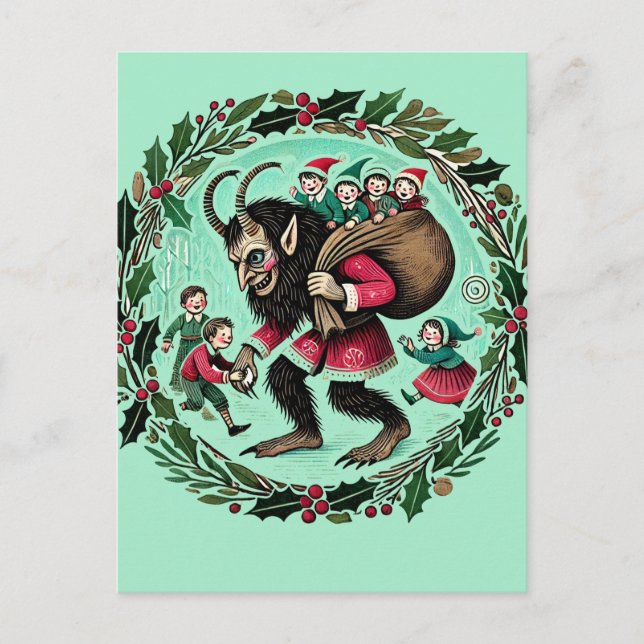 Krampus Christmas Postkarte (Vorderseite)