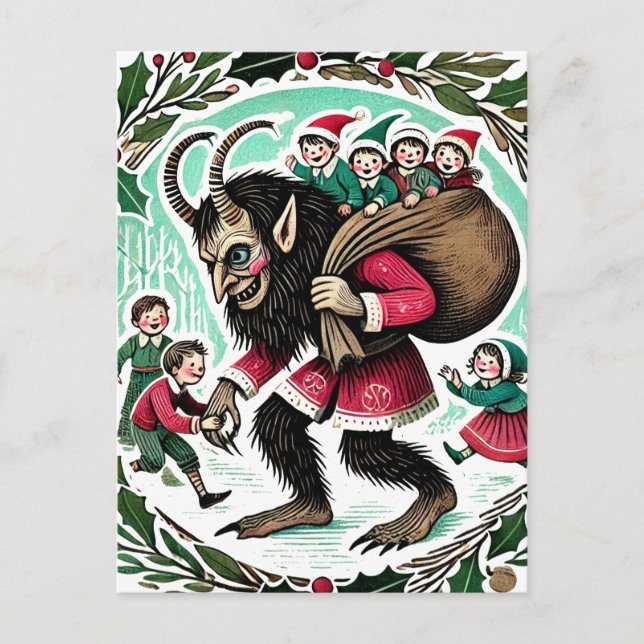Krampus Christmas Postkarte (Vorderseite)