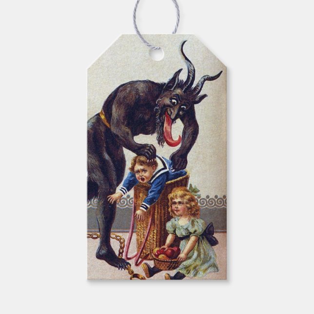 Krampus Christmas Tag Geschenkanhänger (Vorderseite)
