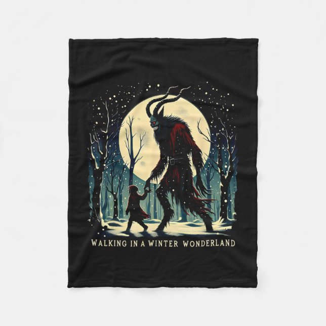 Krampus Dunkler Winterurlaub Wandern im Winter Wo Fleecedecke (Vorderseite)