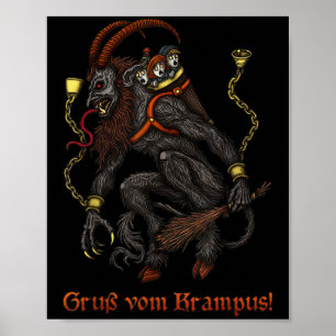 Krampus Düsteres Weihnachten Fröhlicher Krampus Fe Poster