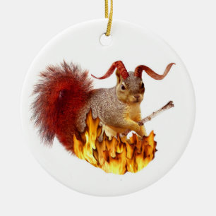 Krampus Eichhörnchen-Verzierung Keramikornament