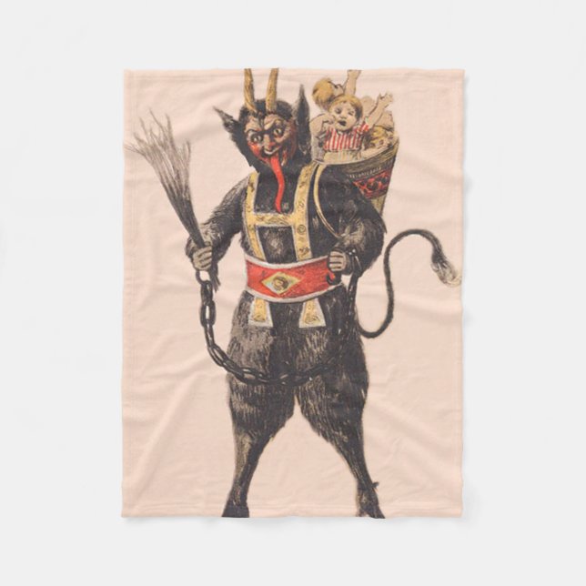Krampus entführt Kinder mit der Rute Fleecedecke (Vorderseite)