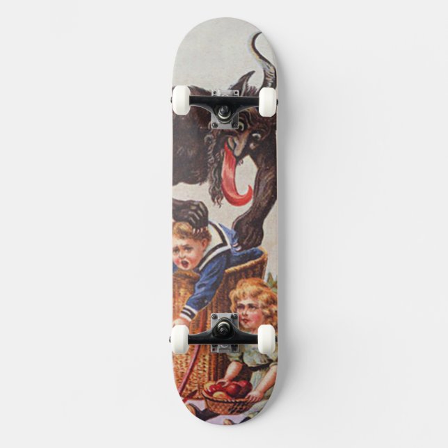 Krampus entführt Kinder Skateboard (Vorderseite)