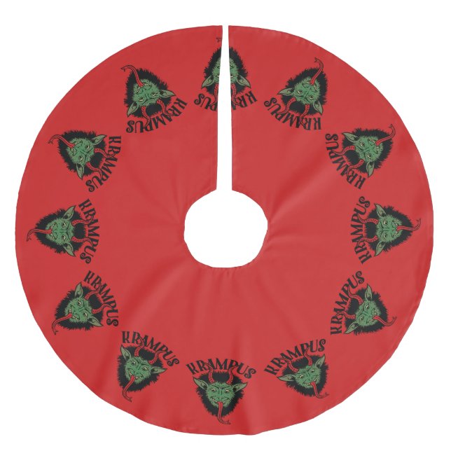 Krampus Face Naughty Christmas Strumpf Polyester Weihnachtsbaumdecke (Vorderseite)