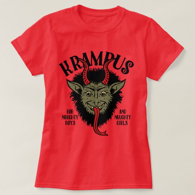 Krampus Face Naughty T-Shirt (Design vorne)
