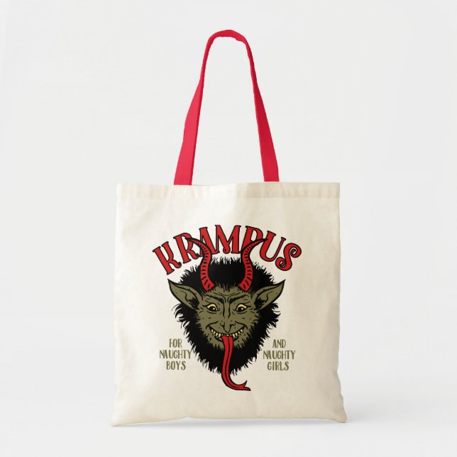 Krampus Face Naughty Tragetasche (Vorne)