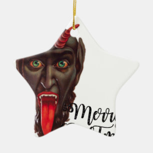 Krampus fröhliche Weihnachten Keramikornament