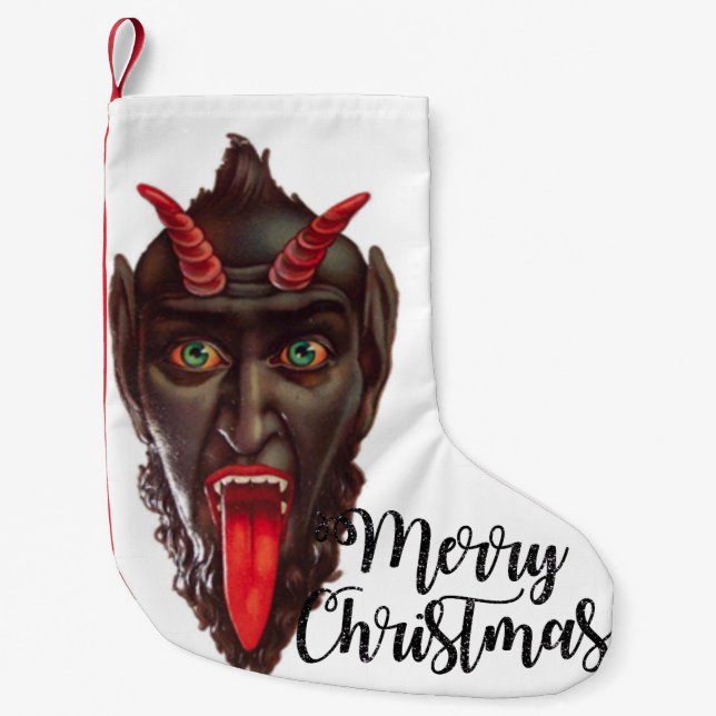 Krampus fröhlicher Weihnachtsweih Strumpf Kleiner Weihnachtsstrumpf (Vorderseite)