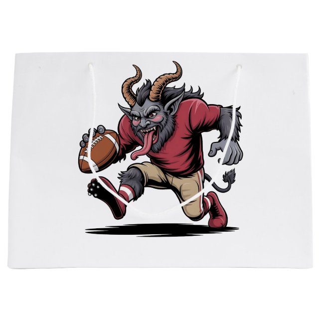 Krampus Fußball Weihnachtsfeier Weihnachten Fitnes Große Geschenktüte (Vorderseite)